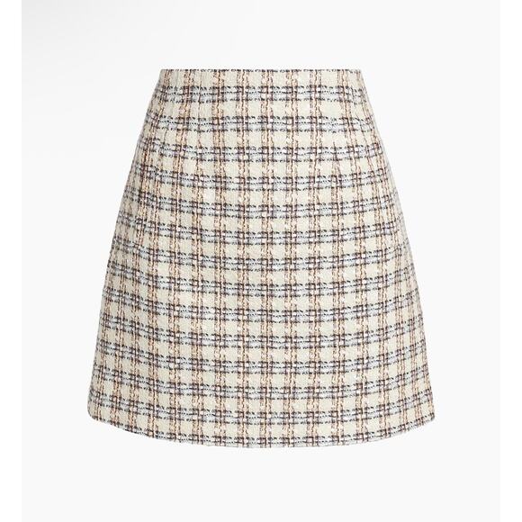 NEW NWT Veronica Beard Roman Skirt Ivory/ Camel Tweed Size 2 - Picture 1 of 8